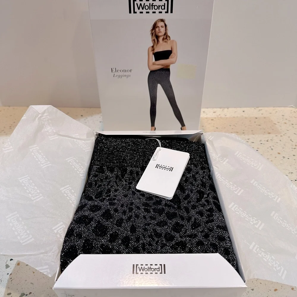 WOLFORD Eleonor Leggings Shimmer Animal Print European Designer Quality Brand - Picture 4 of 15